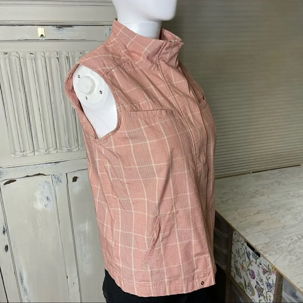 Christopher & Banks Red Cream Plaid Cotton Vest Size Small